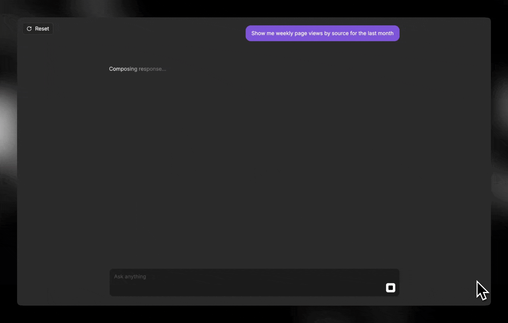 A gif showing a generative UI built by Thesys and backed by Tinybird data