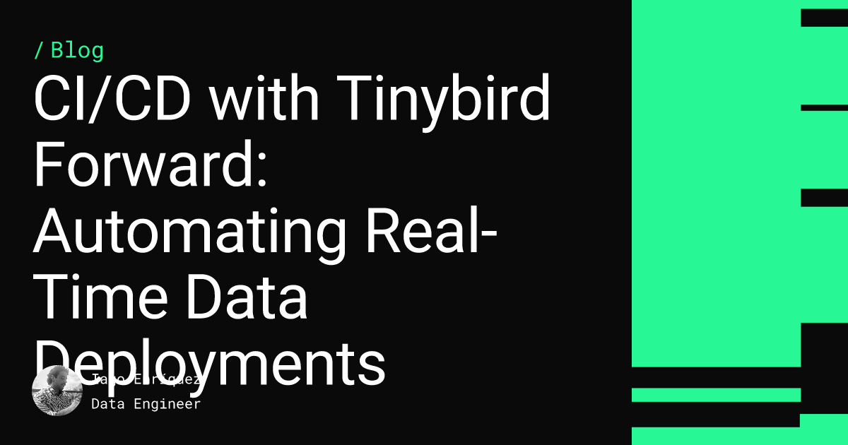 CI/CD with Tinybird Forward: Automating Real-Time Data Deployments Feature image
