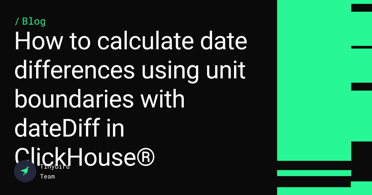 How to calculate date differences using unit boundaries with dateDiff in ClickHouse® Feature image