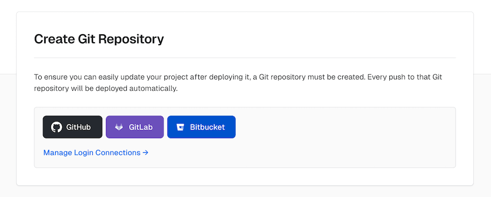 Select Git provider