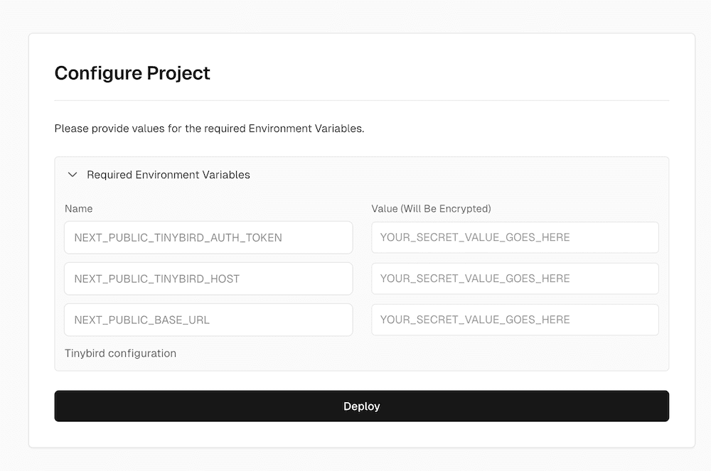 Set env variables