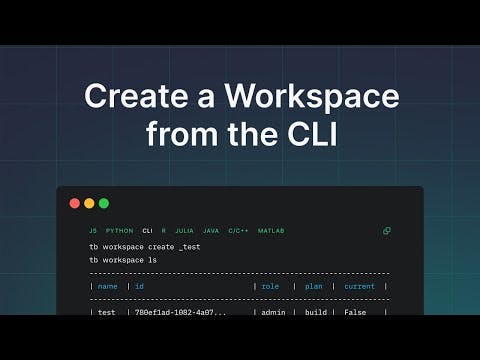 Create a Workspace in the CLI