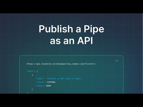 Publish an API from an SQL Pipe