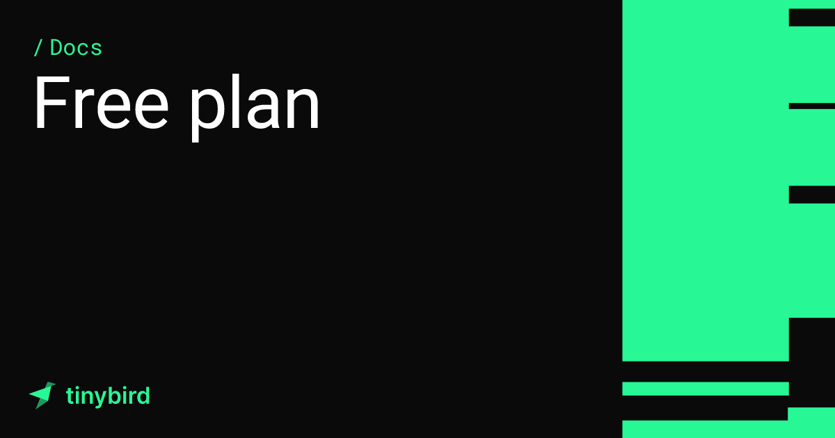 Free plan | Tinybird